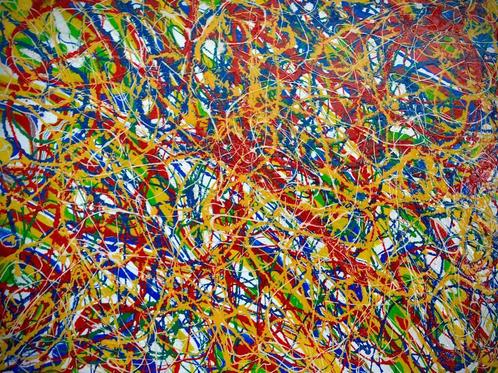Moderne schilderijen : AP fusion Pollock 1, 3 en 4, Antiek en Kunst, Kunst | Schilderijen | Abstract, Ophalen of Verzenden