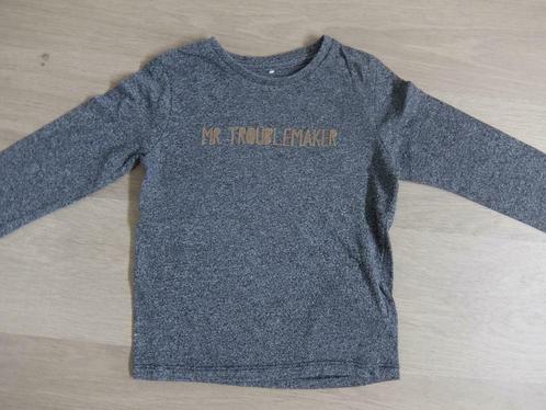 JBC - Grijze longsleeve Mr Troublemaker. Maat 98, Enfants & Bébés, Vêtements enfant | Taille 98, Utilisé, Garçon, Chemise ou À manches longues