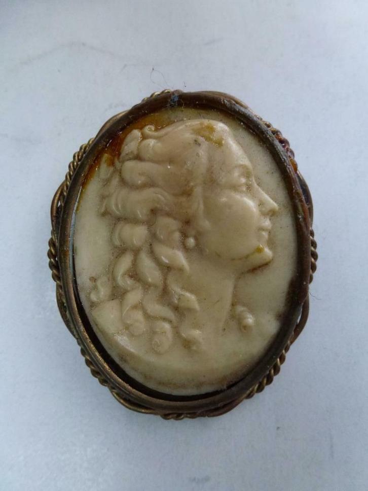 vintage juweel kammee broche speld, Antiek en Kunst, Curiosa en Brocante, Verzenden