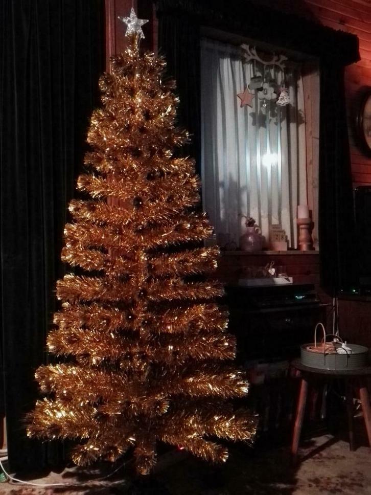 Glasvezel-LED-Kerstboom RGB 1.80. Kleurverandering Gold, Diversen, Kerst, Nieuw, Ophalen of Verzenden