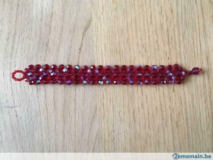 Bracelet swarovski rouge foncé - 17 cm, Neuf