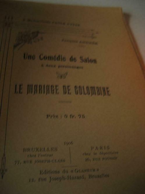 Le marriage de colombine 1906, Antiek en Kunst, Antiek | Boeken en Manuscripten, Ophalen of Verzenden