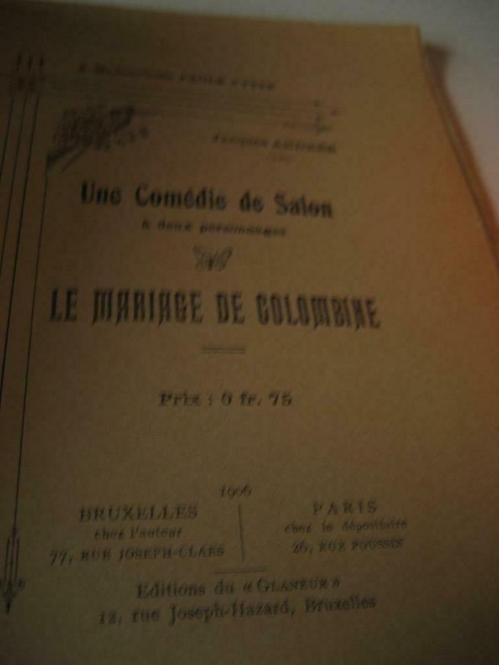 Le marriage de colombine 1906, Antiek en Kunst, Antiek | Boeken en Manuscripten, Ophalen of Verzenden