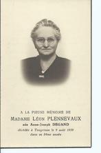 RP Madame Léon Plennevaux  1959 Tongrinne, Carte de condoléances, Envoi