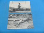 2 oude ansichtkaarten Brand van 14-15 augustus 1910, conditi, Ongelopen, Brussel (Gewest), Ophalen of Verzenden, Voor 1920