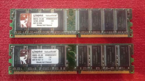 2 x Kingston RAM 512MB, Computers en Software, RAM geheugen, Zo goed als nieuw, Desktop, 1 GB of minder, DDR, Ophalen of Verzenden