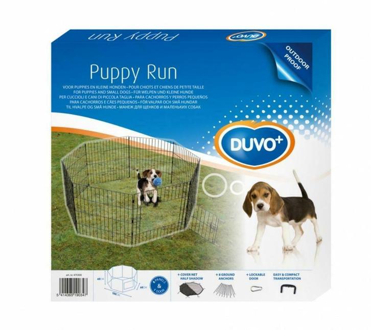 Puppyren Zwart 60x60cm 8-delig, Dieren en Toebehoren, Hondenhokken, Nieuw, Hondenkennel, Minder dan 65 cm, Minder dan 75 cm, Ophalen