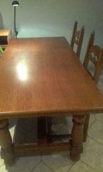 Grande TABLE à manger et ses 6 chaises, Chêne, Rectangulaire, 50 à 100 cm, Enlèvement