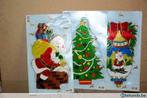 Gekleurde raamdecoratie kerst (verschillende tekeningen)