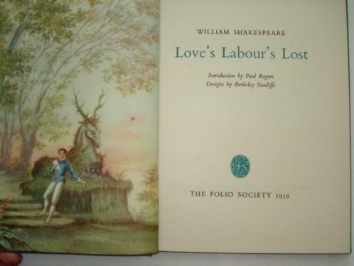 William Shakespeare The Folio Society Love's Labour's Lost, Livres, Littérature, Comme neuf, Europe autre, Envoi