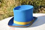 chapeau haute forme feutre bleu taille 58, Sans marque, Enlèvement ou Envoi, 58 ou 59 cm (L, 7¼ ou ⅜ pouces), Chapeau