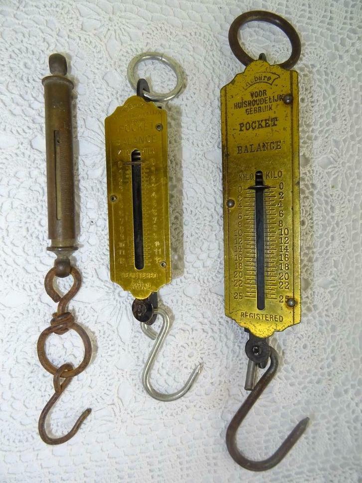 Antieke weegschaal weeghaak unster 3x Rebüre Antiek curiosa, Antiek en Kunst, Curiosa en Brocante, Ophalen of Verzenden