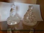 Glazen uil en glazen tijger met welp, Antiek en Kunst, Antiek | Glaswerk en Kristal, Ophalen