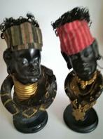 2 vintage sculpturen van Afrikaanse vrouwen, Ophalen of Verzenden