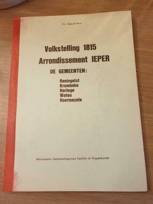 (HARINGE KROMBEKE RENINGELST VOORMEZELE WATOU) Volkstelling, Boeken, Geschiedenis | Stad en Regio, Gelezen, Ophalen of Verzenden