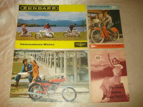 NSU - ZUNDAPP Lot de 4 Anciennes Brochures & Dépliants Motos, Motos, Modes d'emploi & Notices d'utilisation, Autres marques, Enlèvement ou Envoi