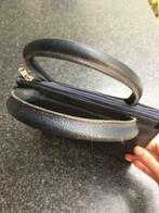 blauwe lederen handtas, Handtassen en Accessoires, Tassen | Damestassen, Ophalen, Gebruikt, Blauw, Handtas