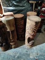 Tiki et moaï en bois de cocotier 100 cm, Antiek en Kunst, Kunst | Beelden en Houtsnijwerken