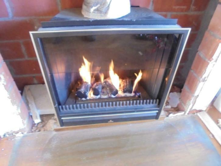 sfeerhaard Barbas op aardgas (inbouwcassette), Doe-het-zelf en Bouw, Verwarming en Radiatoren, Gebruikt, Kachel, 800 watt of meer