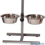 H-Staander met inox eetkommen 21cm, Dieren en Toebehoren, Honden-accessoires, Ophalen, Nieuw