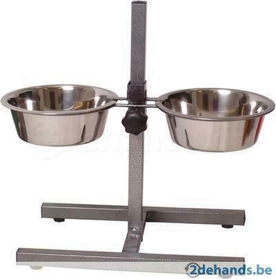 H-Staander met inox eetkommen 21cm, Dieren en Toebehoren, Honden-accessoires, Nieuw, Ophalen