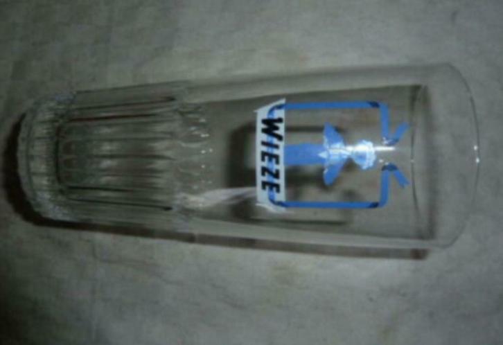 # bier glas WIEZE brouwerij Van Roy - Wieze ( ribbelglas ), Collections, Verres & Petits Verres, Utilisé, Verre à bière, Enlèvement ou Envoi