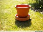 pot fleur en plastic  + sous tasse sur roulette, Divers, Enlèvement ou Envoi, Neuf