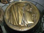 Mater Dolorosa 15 cm gesigneerde bronze Plaquette, Antiek en Kunst