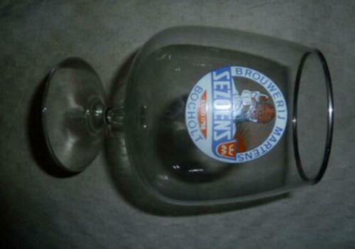 #C bier glas SEZOENS Anno 1758 Brouwerij Martens - Bocholt, Verzamelen, Glas en Drinkglazen, Gebruikt, Bierglas, Ophalen of Verzenden