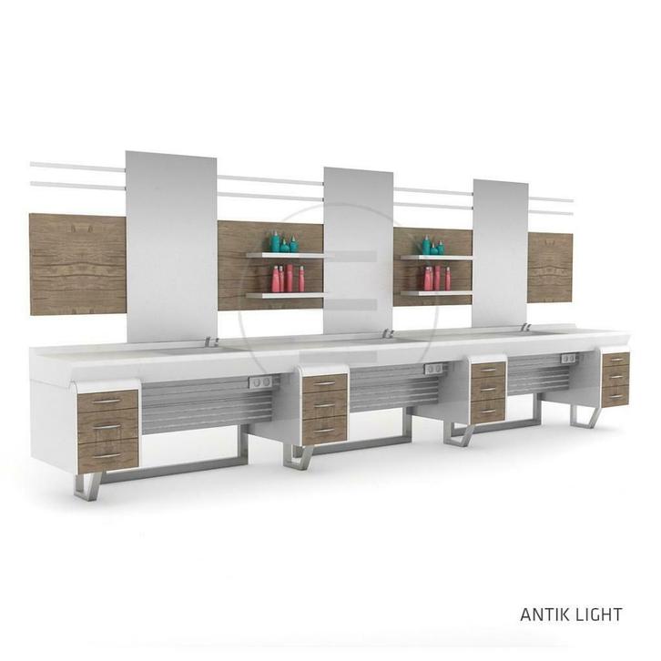 barberunit barbershop barbiershop kaptafel wasbak, Huis en Inrichting, Woonaccessoires | Spiegels, Nieuw, Rechthoekig, Ophalen of Verzenden