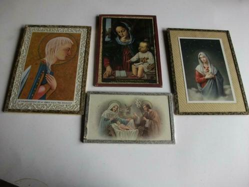 4 kadertjes Kerst - Maria - Maria kroning - Maria met kind, Antiek en Kunst, Curiosa en Brocante, Ophalen of Verzenden