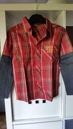 GAME OVER vintage ruitjes hemd -grijze lange mouwen - mt 110, Ophalen of Verzenden, Zo goed als nieuw, Jongen, Shirt of Longsleeve