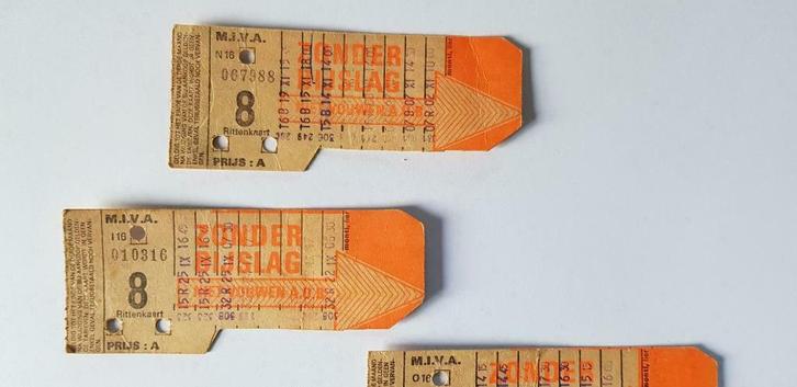 treintickets en tram- en buskaarten +40 jaar oud, Verzamelen, Spoorwegen en Tram, Gebruikt, Tram, Overige typen, Ophalen