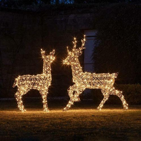 Set van 2 Grote Rattan Led Rendieren Eyecatcher! IP44 Nieuw!, Diversen, Kerst, Nieuw, Ophalen of Verzenden