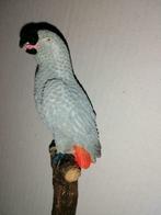 Pen met stenen beeldje grijze roodstaart papegaai, Verzamelen, Gebruikt, Verzenden