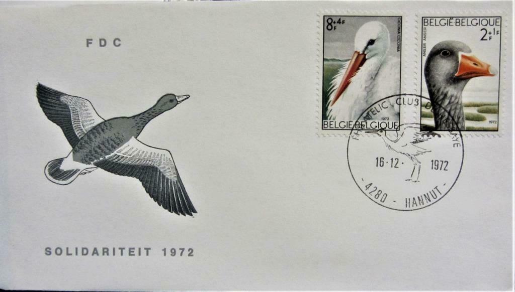 FIRST DAY COVER- THEMA VOGELS- BELGIË, Ophalen of Verzenden, Gestempeld, Dier of Natuur