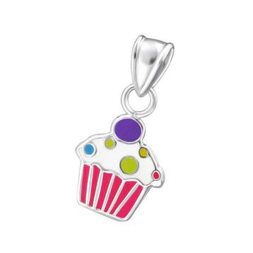 Pendentif enfant Cupcake en argent sterling 925, Envoi, Neuf, Argent