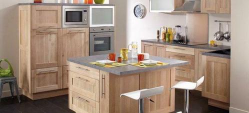 Meubles de cuisine chêne massif brut design, Huis en Inrichting, Keuken | Keukenbenodigdheden, Nieuw