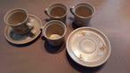 4 vintage kopjes me ondertas, Ophalen of Verzenden
