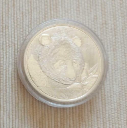 China - Silver Plated Herdenkingsmunt - Panda Head - 13 gr., Timbres & Monnaies, Métaux nobles & Lingots, Envoi