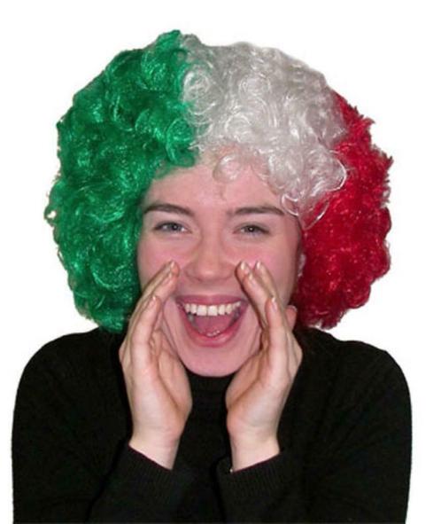 Italiaanse supporters pruik afropruik Italië, Kleding | Heren, Carnavalskleding en Feestkleding, Nieuw, Accessoires, Ophalen of Verzenden