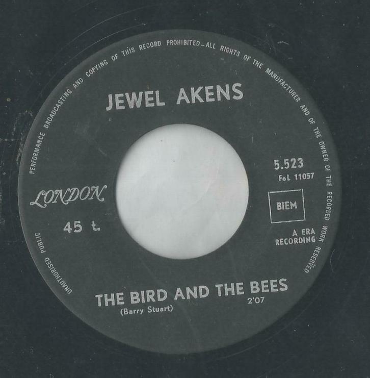 Jewel Akens – The bird and the bees / Tic Tac Toe - Single, CD & DVD, Vinyles Singles, Single, Pop, 7 pouces, Enlèvement ou Envoi