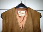 Vintage Gilet Daim dames vest zonder mouwen 50's, Taille 36 (S), Brun, Porté, Enlèvement ou Envoi