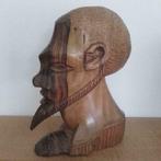 Handgemaakt houten mannenhoofd uit Ghana, Antiek en Kunst, Kunst | Niet-Westerse kunst, Ophalen of Verzenden