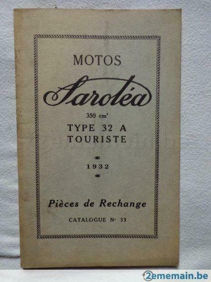 SAROLEA type 32 A,Touriste,350cc,1932,catalogue d'époque ave, Motos, Pièces | Autre, Utilisé, Enlèvement ou Envoi