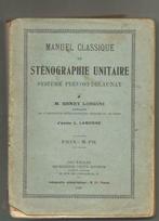 Manuel classique de sténographie unitaire, Longini Henri, Verzenden