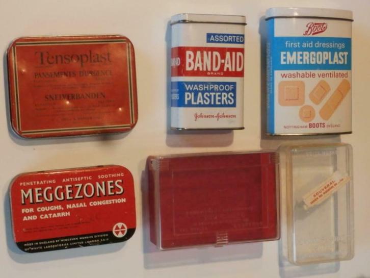 Blikken & plastieken vintage doosjes, Verzamelen, Blikken, Gebruikt, Overige, Overige merken, Ophalen of Verzenden