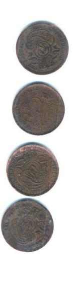 4 oude muntjes 2 ct belgie € 2,00