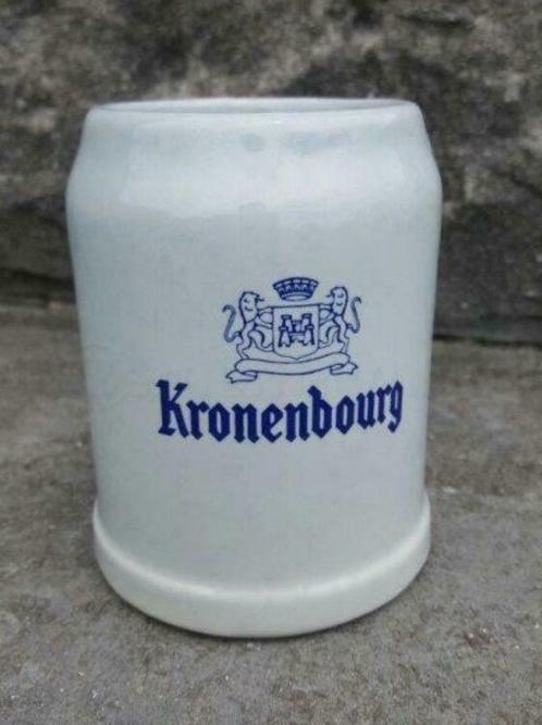 Lot de trois chopes à bière Kronenbourg, Verzamelen, Glas en Drinkglazen, Zo goed als nieuw, Bierglas, Ophalen of Verzenden