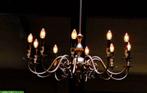 Hanglamp luster met 10 lampjes, Huis en Inrichting, Industrieel, Gebruikt, Metaal, Ophalen